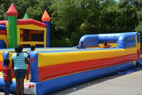 Bounce house with slide