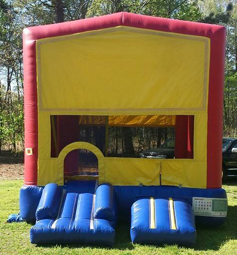 Moonbounce bounce house with block sides
