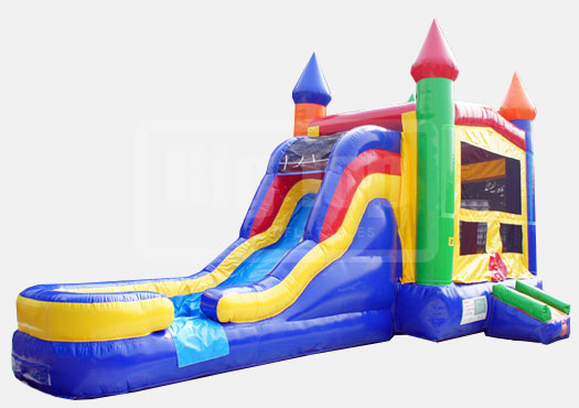 Inflatable slide combo with splash pool